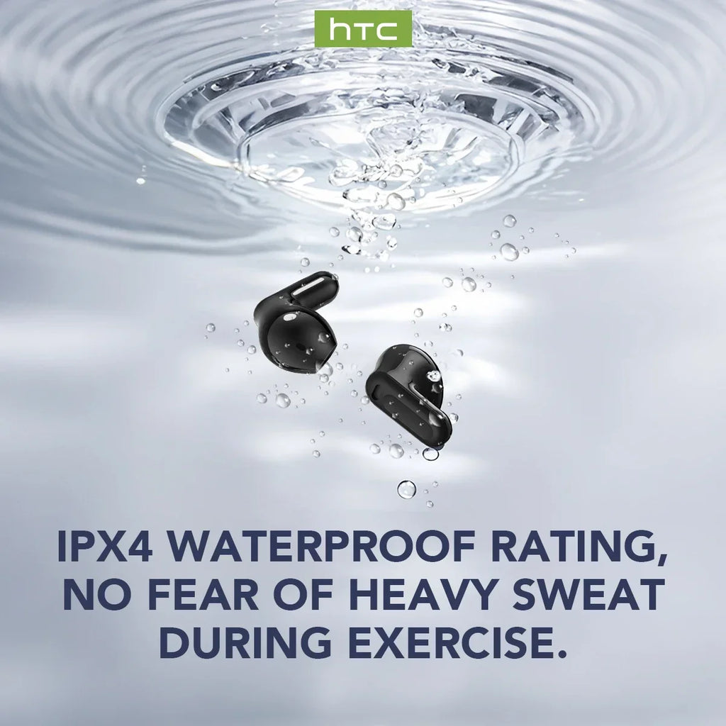 [Ultra HD Screen] HTC NE20 Earphones Bluetooth V6 TWS Sports Wireless Headphones AI Translator Earbud In-Ear Noise Reduction Mic