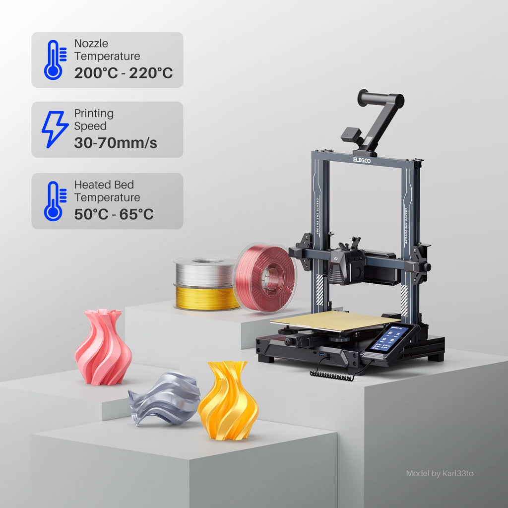 ELEGOO Silk PLA Filament 1.75mm 1KG,3D Printer Filament 1kg Gold Silver Fits for Most FDM 3D Printers