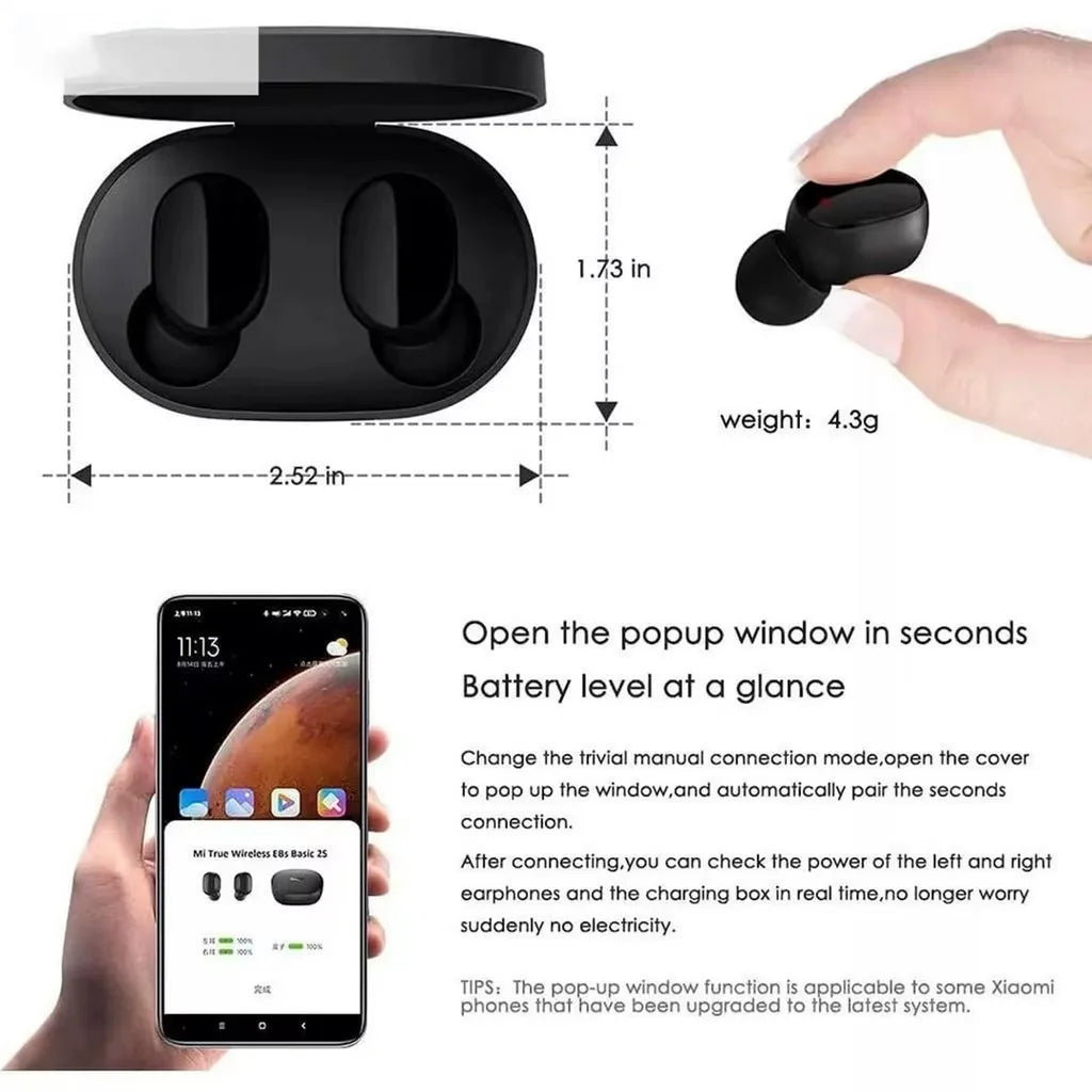 Mini Tws Earphone with Digital Battery Display Bluetooth 5.0 Lightweight and Portable Pure Stereo Sound Modern Design for Travel