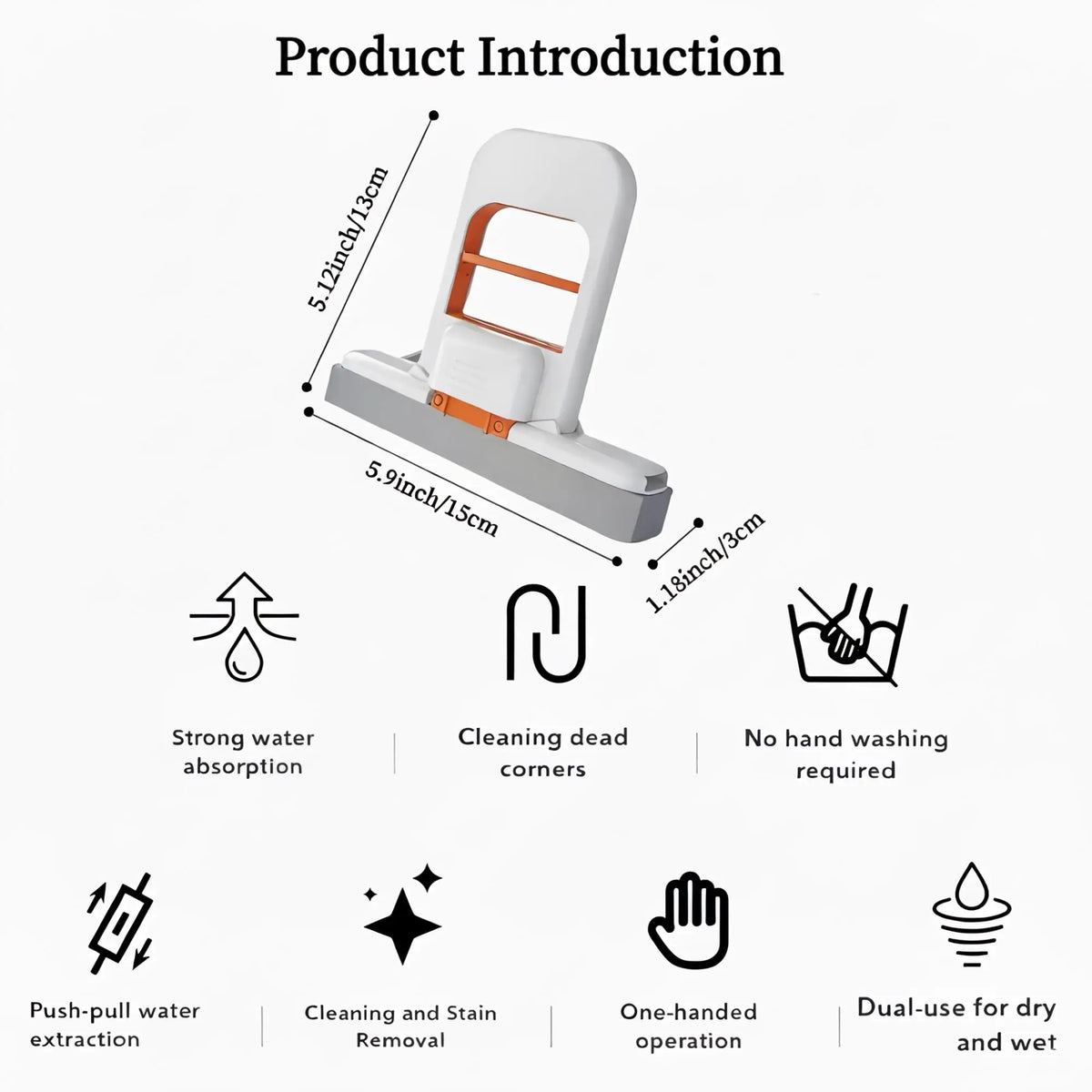 4 Pack Sponge Mop Head Clips, Self Squeeze Mop Holder Clamp, Detachable Cleaning Sponge Gripper Replacement Accessories for Household Desktop Cleaning Small Mops
