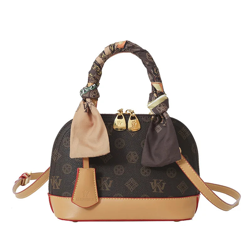 New temperament women's bag, fashionable vintage letter shell bag, hand-held single shoulder diagonal cross bag