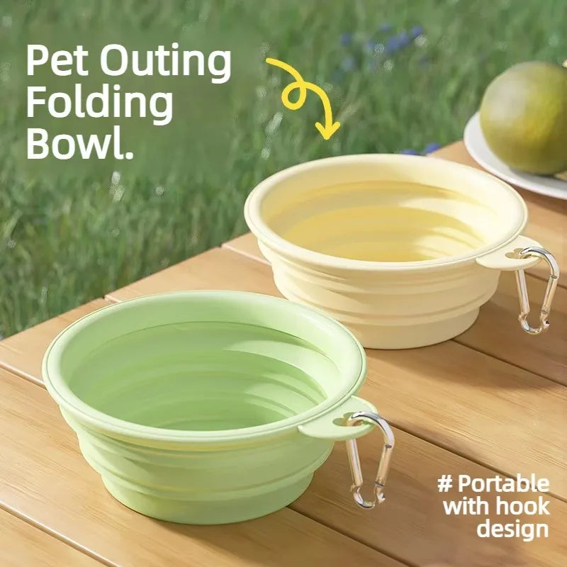Foldable Silicone Dog Bowl Pet Outdoor Travel Portable Folding Cat Food Water Large Capacity Container Feeding Bowl Pet Supplies