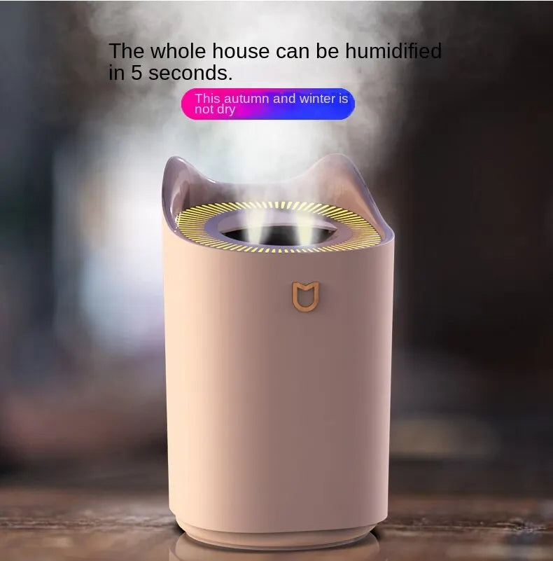 3L Large Capacity Dual Spray Ultrasonic Air Humidifier & Aroma Diffuser