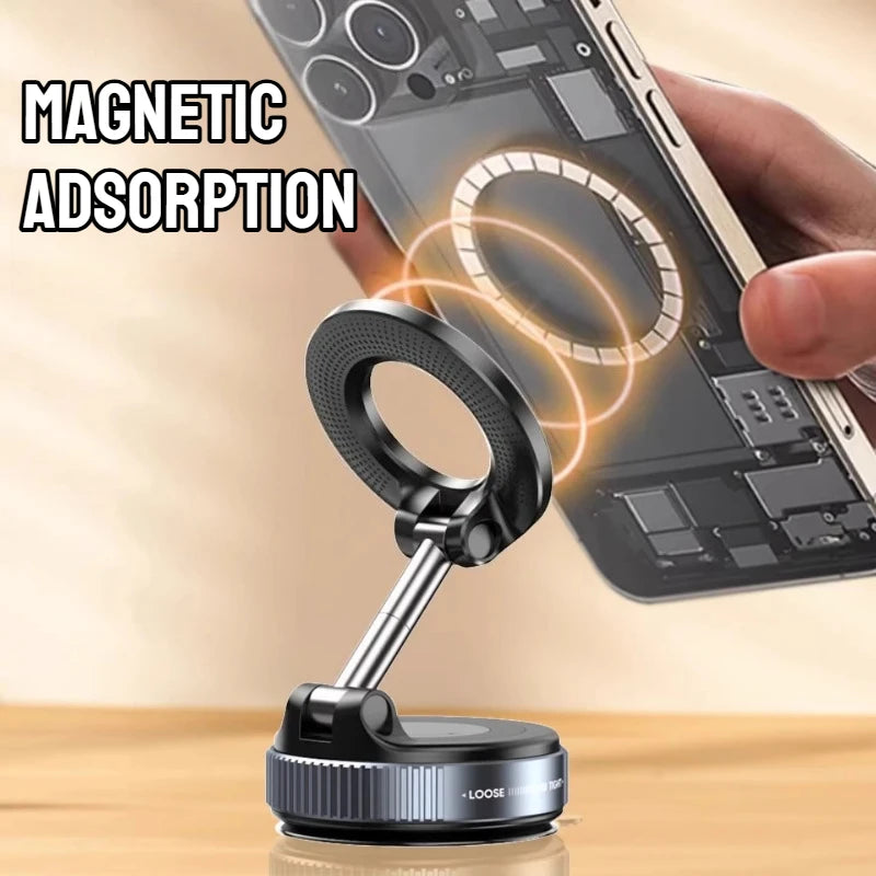 Foldable Magnetic Car Phone Holder 360° Rotation Adjustable Dashboard Mount Stable Support Stand for IPhone Huawei Xiaomi