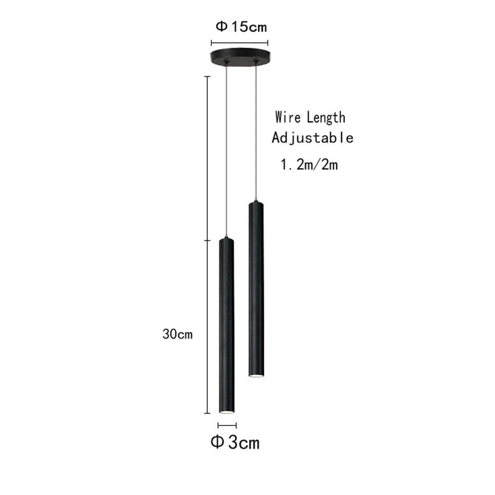 Modern LED Pendant Tube Light – Sleek Nordic Style