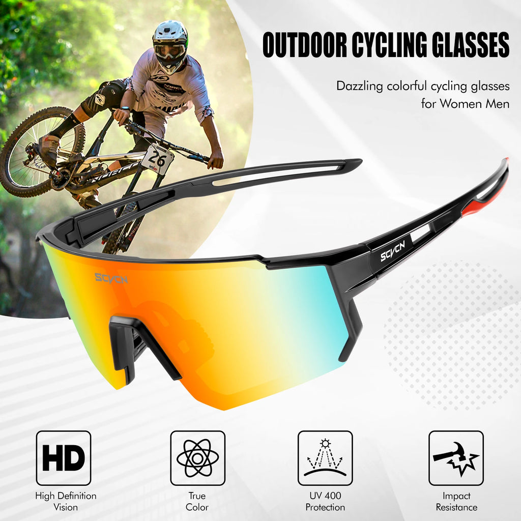 Lunettes de cyclisme SCVCN avec protection UV400, idéales pour le sport en plein air