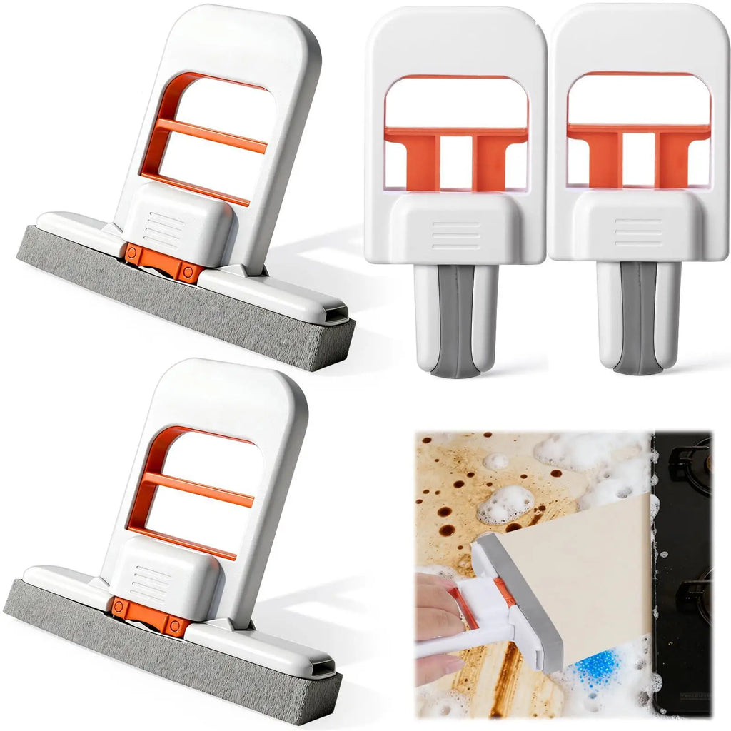 4 Pack Sponge Mop Head Clips, Self Squeeze Mop Holder Clamp, Detachable Cleaning Sponge Gripper Replacement Accessories for Household Desktop Cleaning Small Mops