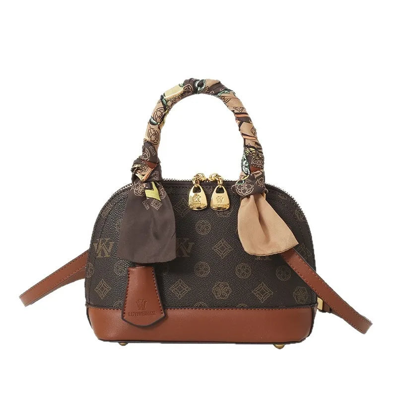 New temperament women's bag, fashionable vintage letter shell bag, hand-held single shoulder diagonal cross bag