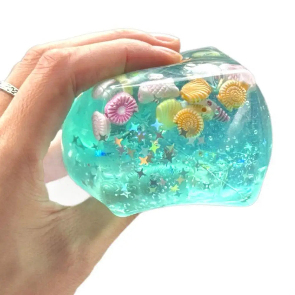 Ocean Shells Squishy Stress Balls Fidget Toy Super Soft Transparent Star Maltose Cubes Squeeze Fidget Toy Adult Stress Relief