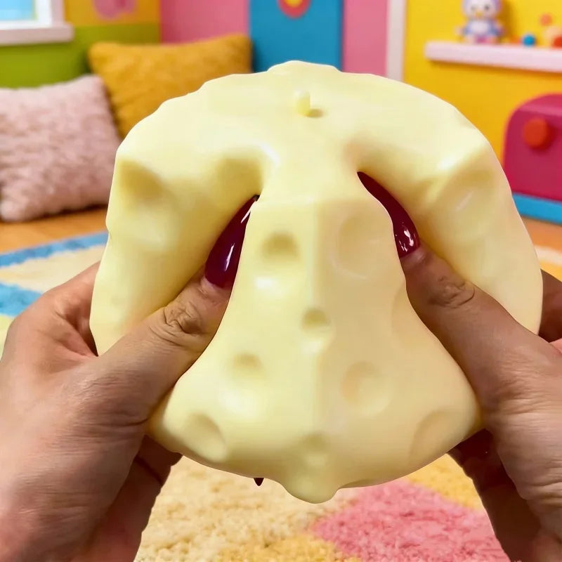 Slow Rising Squishy Cheese Squeeze Toy Stress Relief Decompression Ornament Soft Pinch Fidget Toy For Office Home Relaxation
