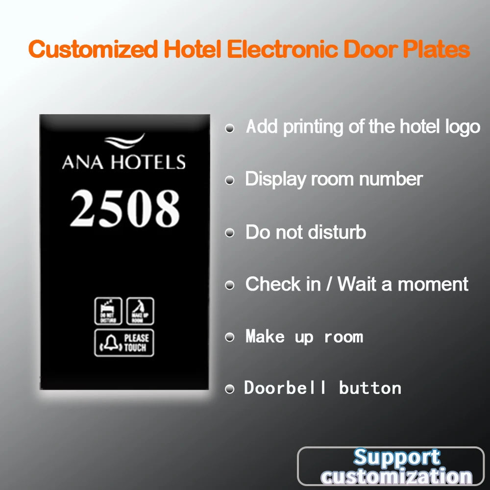 Panneau de porte électronique pour hôtel—Écran tactile avec rétroéclairage LED.