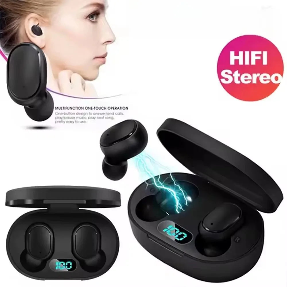 Mini Tws Earphone with Digital Battery Display Bluetooth 5.0 Lightweight and Portable Pure Stereo Sound Modern Design for Travel