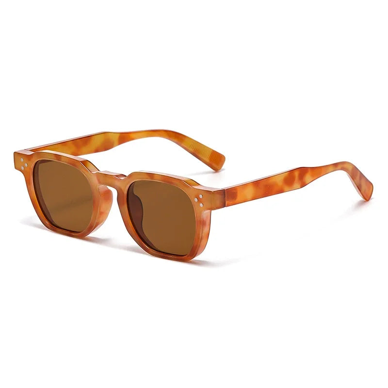 JNPCXI Fashion Vintage Rivet Oval Sunglasses Women Men Luxury Leopard Sun Glasses Anti Blue Light Eyeglasses Frame