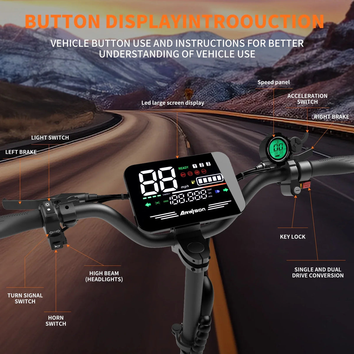 Arwibon 5600W Dual Motor E-Scooter