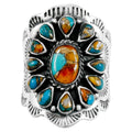 Turquoise Ring Sterling Silver 925 Genuine Gemstones Size 6 to 11 (Spiny Turquoise) (11)