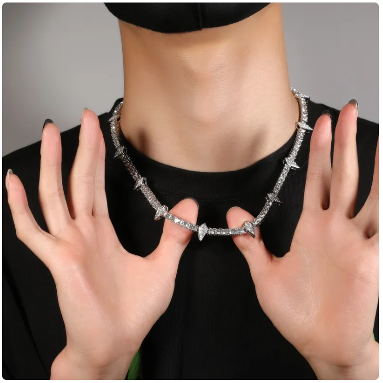 Men's Zircon Pendant Necklace – Modern Minimalist Design